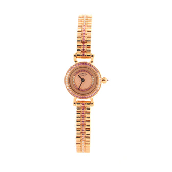 Hermes Faubourg Quartz Watch Rose Gold and Sapphires with Sapphire Bezel and Dial 16