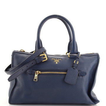 Prada Front Zip Convertible Satchel Vitello Phenix Medium