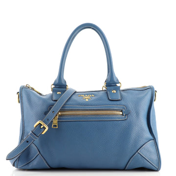 Prada Front Zip Convertible Satchel Vitello Phenix Medium