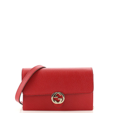Gucci Interlocking Wallet on Chain (Outlet) Leather
