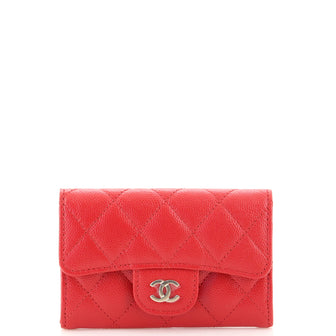 Chanel Classic Flap Card Case Quilted Caviar
