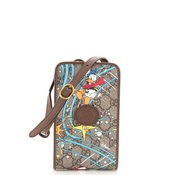 Gucci Disney Donald Duck Phone Case Crossbody Bag Printed GG Coated Canvas