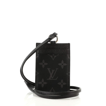 Louis Vuitton Card Holder on Strap Monogram Eclipse Canvas