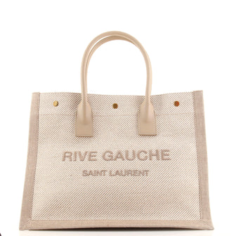 Saint Laurent Rive Gauche Shopper Tote Canvas Small