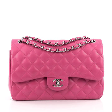 Chanel Classic Double Flap Bag Quilted Lambskin Jumbo pink