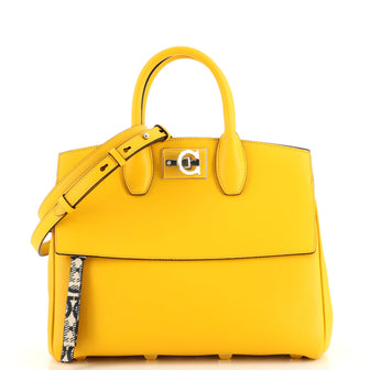 Salvatore Ferragamo Studio Satchel Leather with Resin Small