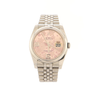 Rolex Oyster Perpetual Datejust Automatic Watch Stainless Steel with Flower Dial 36