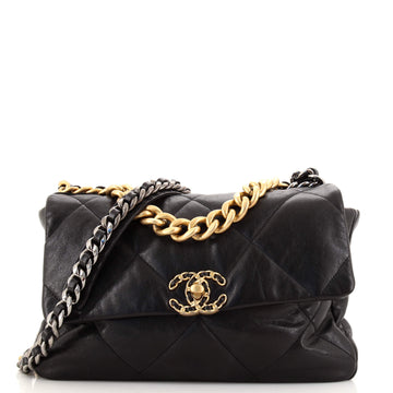 Chanel 19 Flap Bag Quilted Goatskin Large