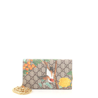 Gucci Chain Wallet Tian Print GG Coated Canvas