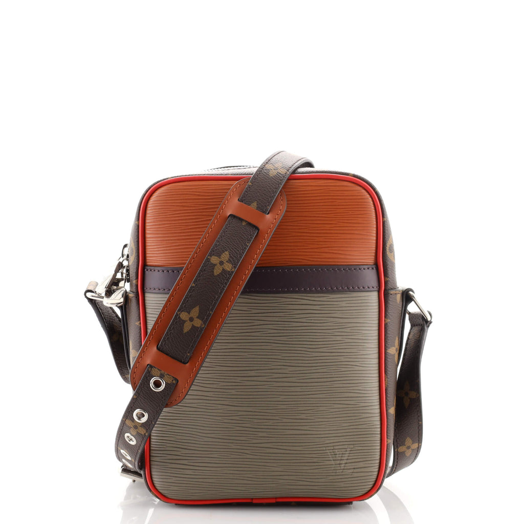 Louis Vuitton Danube Handbag Epi Leather with Monogram Canvas Slim Brown  1678721