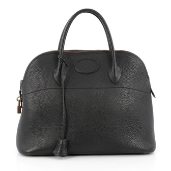 Hermes Bolide Handbag Ardennes 35 Black