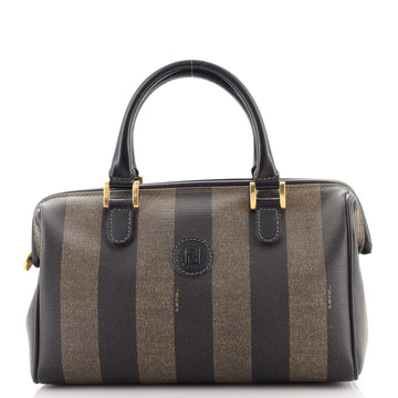 Fendi Vintage Pequin Boston Bag Coated Canvas Mini