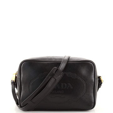 Prada Logo Camera Bag Embossed Leather Small