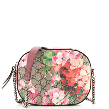 Gucci Chain Crossbody Bag Blooms Print GG Coated Canvas Mini