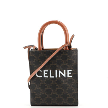 Celine Vertical Cabas Tote Triomphe Coated Canvas Mini