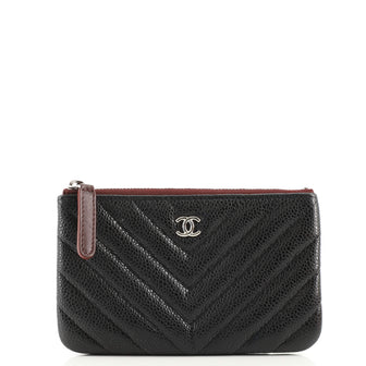 Chanel Classic O Case Pouch Chevron Caviar Mini