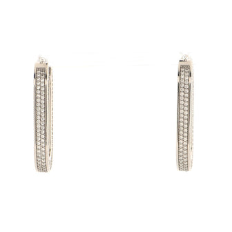 Celine Edwig Square Hoop Earrings Brass with Crystals