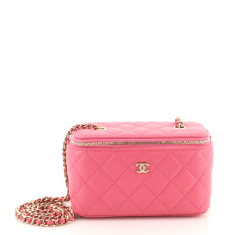 Chanel Classic Vanity Case with Chain Quilted Caviar Small