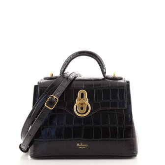 Mulberry Seaton Top Handle Bag Crocodile Embossed Leather Micro