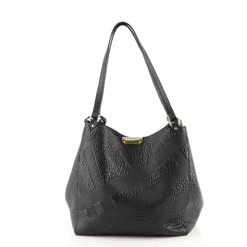 Burberry Canterbury Tote Check Embossed Leather Small