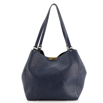 Burberry Canterbury Tote Check Embossed Leather Small