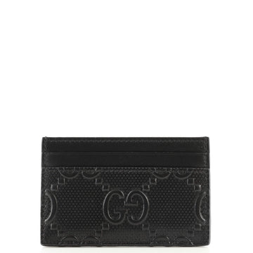 Gucci Card Holder GG Embossed Perforated Leather