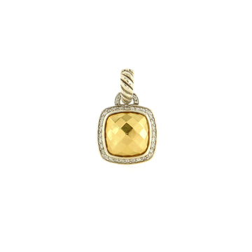David Yurman Albion Enhancer Pendant Pendant & Charms Sterling Silver with 18K Yellow Gold and Diamonds 11mm