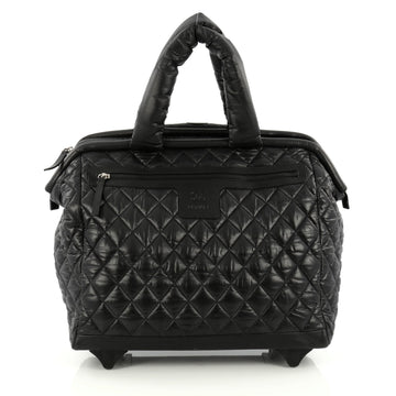 Chanel Coco Cocoon Rolling Trolley Quilted Nylon Black