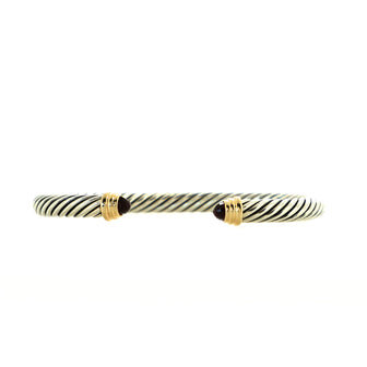 David Yurman Cable Classic Bracelet Sterling Silver with 14K Yellow Gold and Garnet 5mm