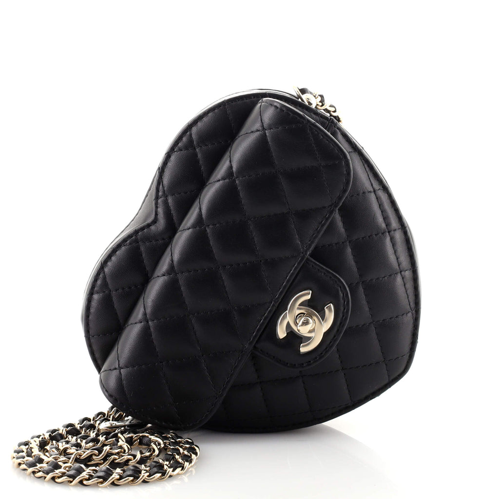 Chanel CC in Love Heart Bag Quilted Lambskin Black 1681852