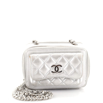 Chanel Pocket Box Camera Case Quilted Metallic Lambskin Mini