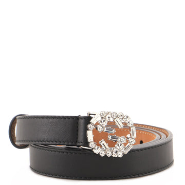Gucci Interlocking G Belt Leather with Crystals Thin