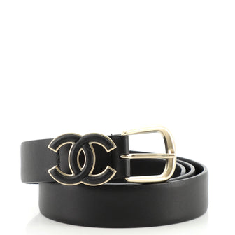 Chanel CC Emblem Buckle Belt Leather Medium