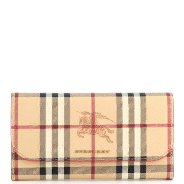 Burberry Harris Wallet Haymarket Coated Canvas Long