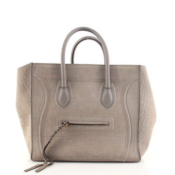 Celine Phantom Bag Crocodile Embossed Nubuck Medium