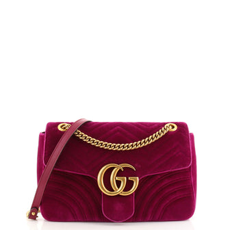 Gucci GG Marmont Flap Bag Matelasse Velvet Medium