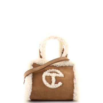 Telfar UGG Shopping Tote Suede with Shearling Small