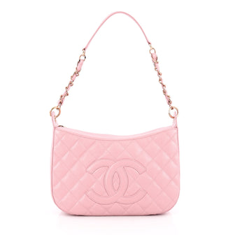 Chanel Timeless CC Chain Shoulder Bag Quilted Caviar Medium Pink