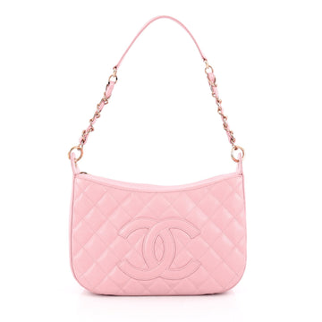 Chanel Timeless CC Chain Shoulder Bag Quilted Caviar Medium Pink