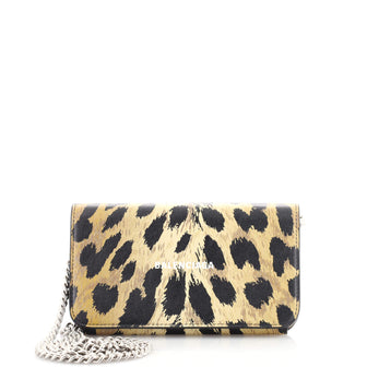 Balenciaga Cash Phone Case on Chain Printed Leather