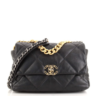 Chanel 19 Flap Bag Quilted Leather Large