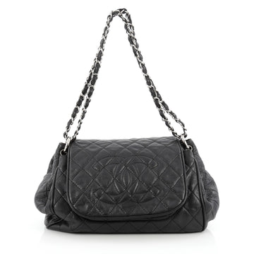 Chanel Timeless Accordion Flap Bag Quilted Caviar