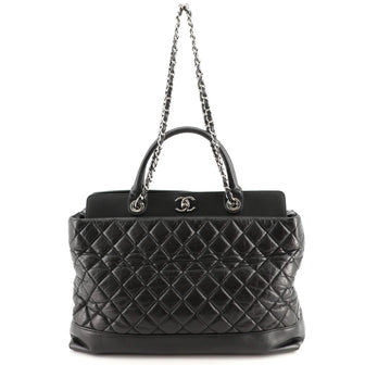 Chanel Be CC Tote Quilted Calfskin with Caviar Large