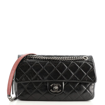 Chanel Easy Flap Bag Quilted Aged Calfskin Medium