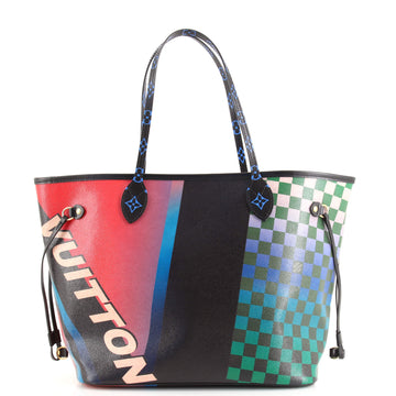 Louis Vuitton Neverfull NM Tote Limited Edition Race Print Canvas MM