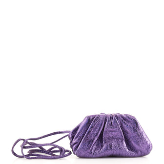 Bottega Veneta The Pouch Coin Purse Crinkled Metallic Leather