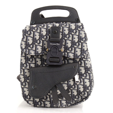 Christian Dior Saddle Backpack Oblique Canvas Mini
