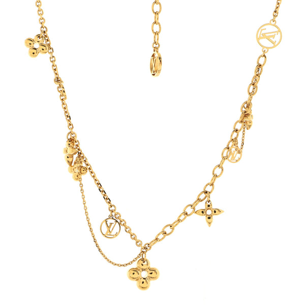 LOUIS VUITTON Metal Blooming Supple Necklace Gold 1049819