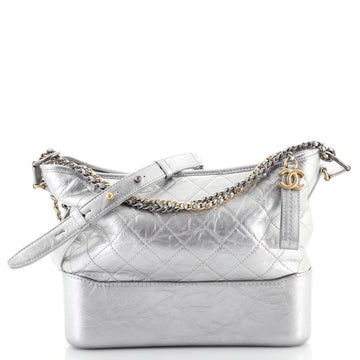 Chanel Gabrielle Hobo Quilted Metallic Aged Calfskin Medium