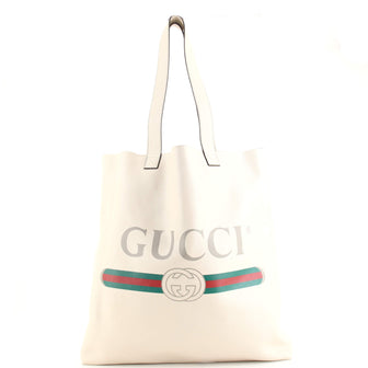 Gucci Logo Tote Printed Leather Large